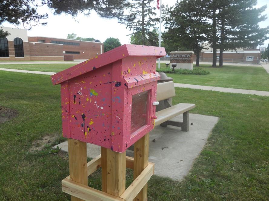 Little Free Library outside Mapleview Intermediate School